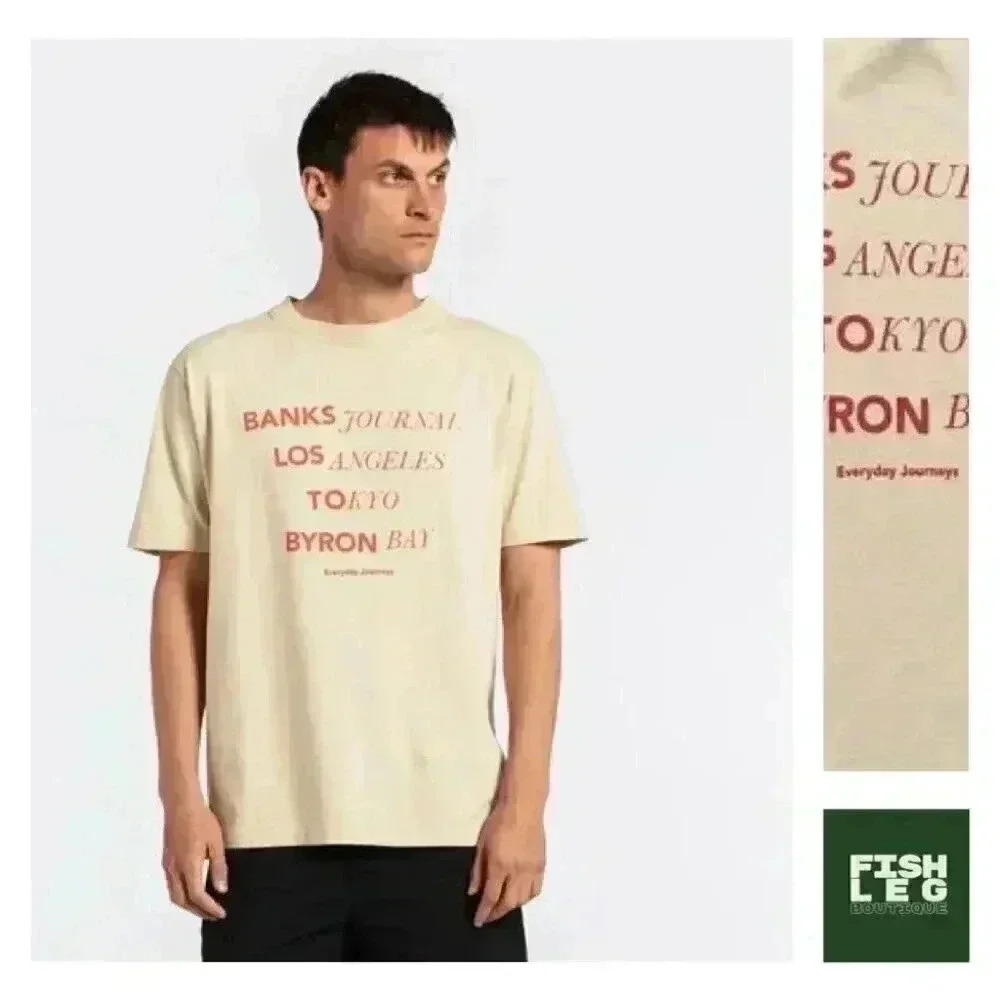 Banks Journal | "Locator Trader" Graphic T Shirt - Gray / Sz S